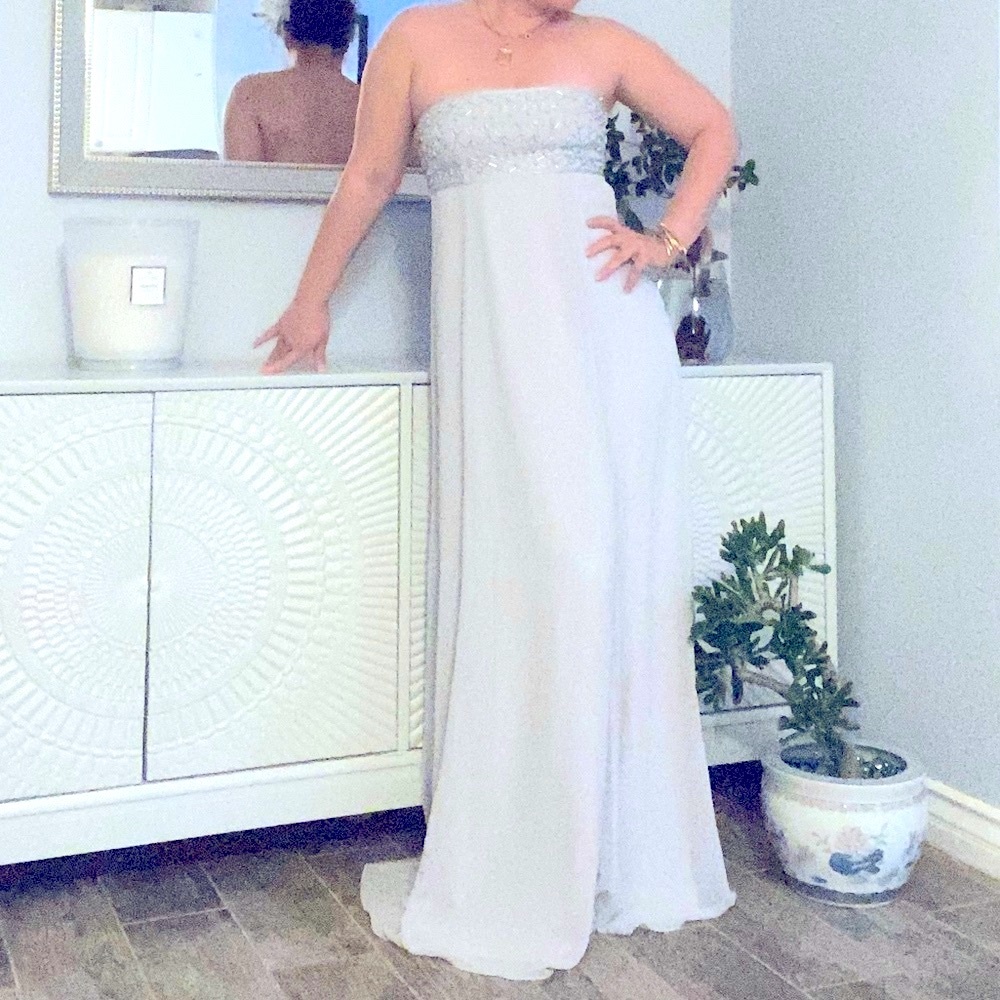 Tags attached evening gown (light faint blue)